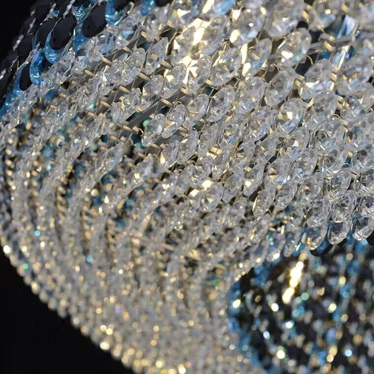 Italian Modern Light Luxury Round Crystal Chandelier Decorative Light Fixture for Living Room/Dining Room-MEET LIGHTING