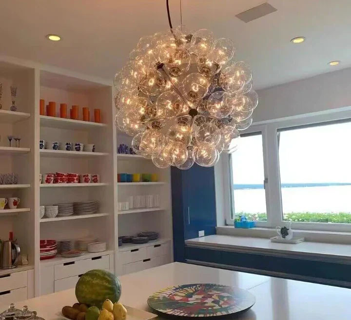 Italian Designer Creative Glass Ball Chandelier Scandinavian Dandelion Hallway/Entryway/Staircase Light Fixture-MEET LIGHTING