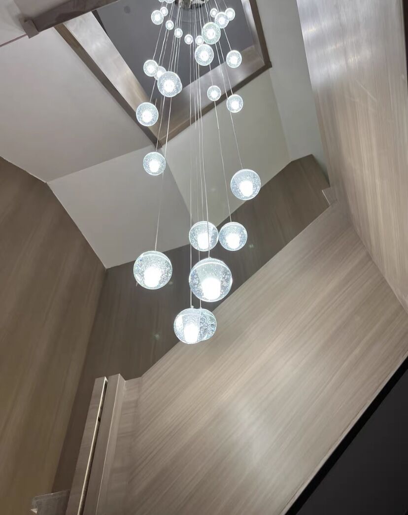 Oversized Nordic Art Round Air Bubbles Pendant Chandelier for Stairs/Spiral Staircase/Hotel Lobby-MEET LIGHTING