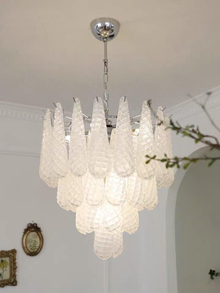 Light Luxury Multi-layered Teardrop Waterfall Chandelier for Living Room/Bedroom-MEET LIGHTING
