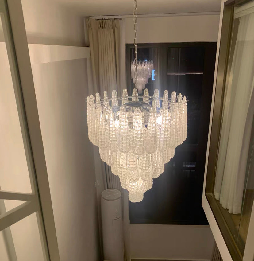 Light Luxury Multi-layered Teardrop Waterfall Chandelier for Living Room/Bedroom-MEET LIGHTING