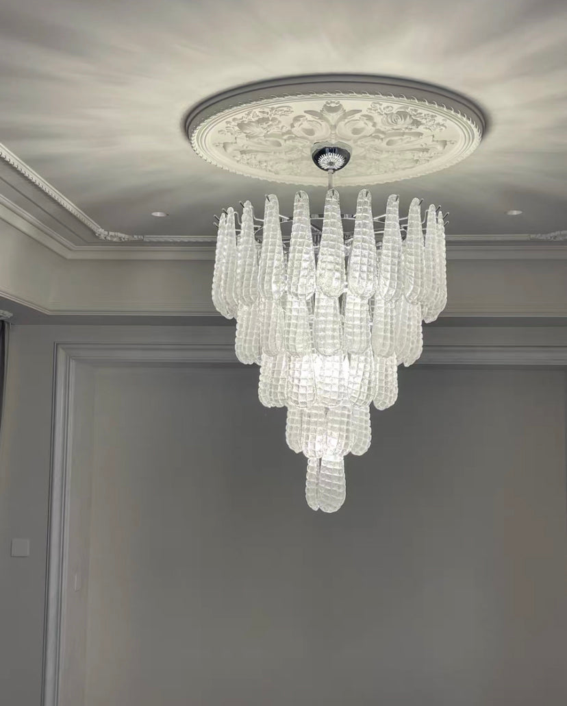 Light Luxury Multi-layered Teardrop Waterfall Chandelier for Living Room/Bedroom-MEET LIGHTING