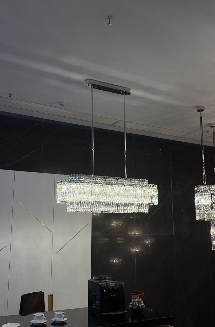 Stunning Modern Rectangle Ceiling Light Crystal Chandelier For Dining Table/Coffee Table/Living Room/Bedroom-MEET LIGHTING
