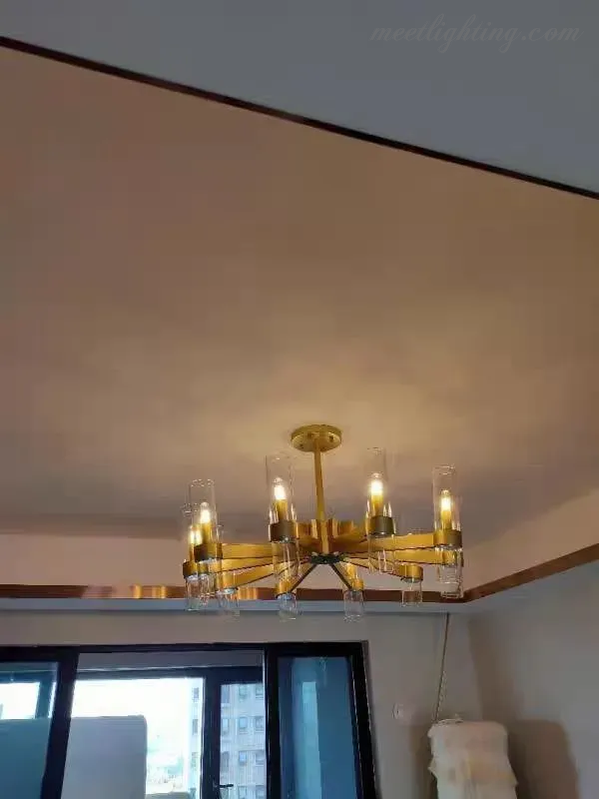 Ravelle Art Blown Glass Round Chandelier 36" Over Dining Table-MEET LIGHTING