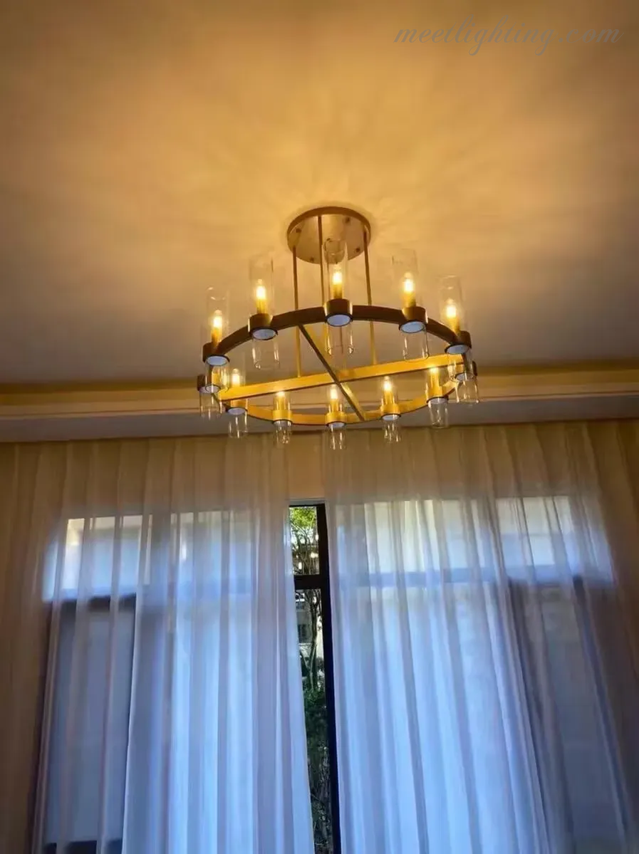 Ravelle Art Blown Glass Round Chandelier 36" Over Dining Table-MEET LIGHTING