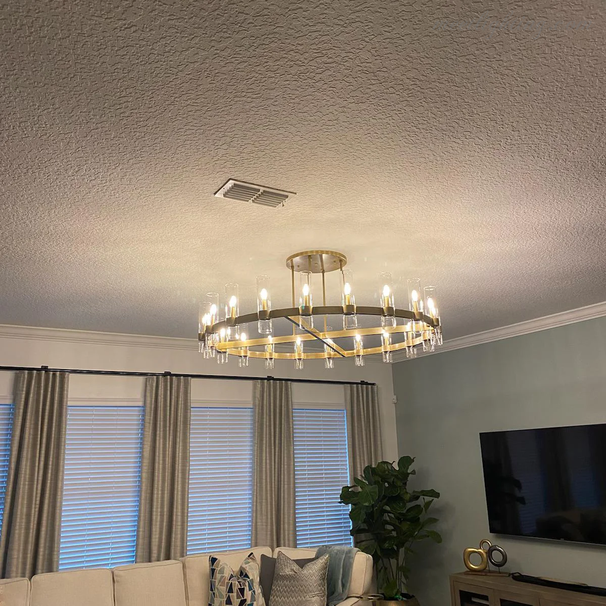 Ravelle Art Blown Glass Round Chandelier 48" Over Dining Table-MEET LIGHTING