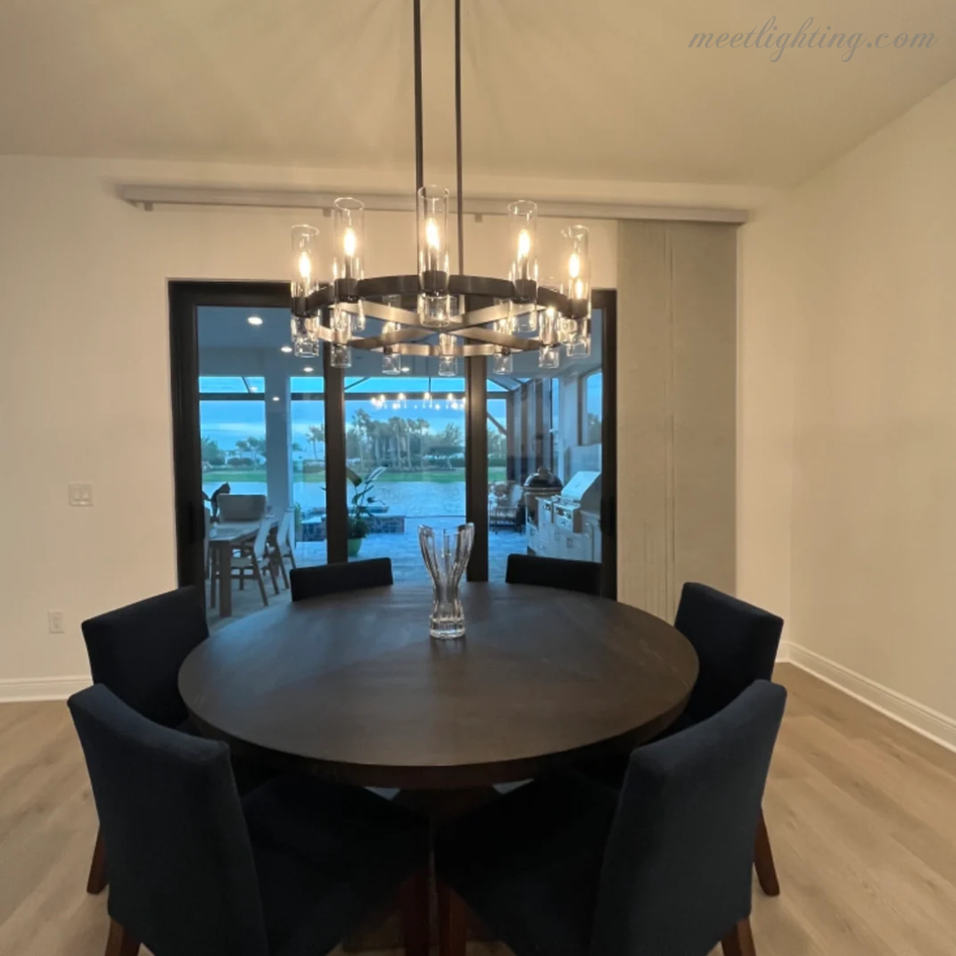 Ravelle Art Blown Glass Round Chandelier 48" Over Dining Table-MEET LIGHTING