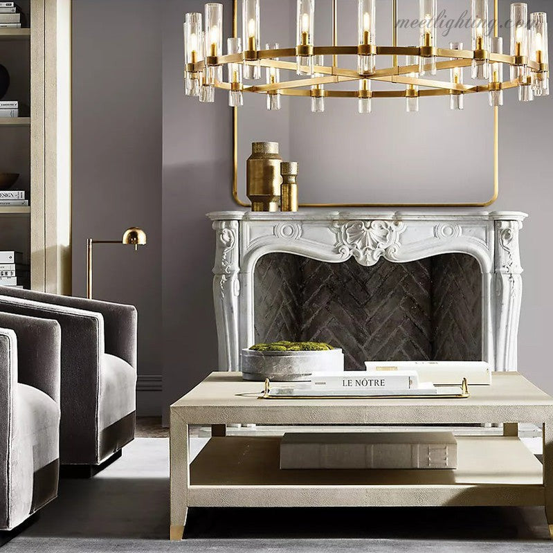 Ravelle Art Blown Glass Round Chandelier 60" Over Dining Table-MEET LIGHTING