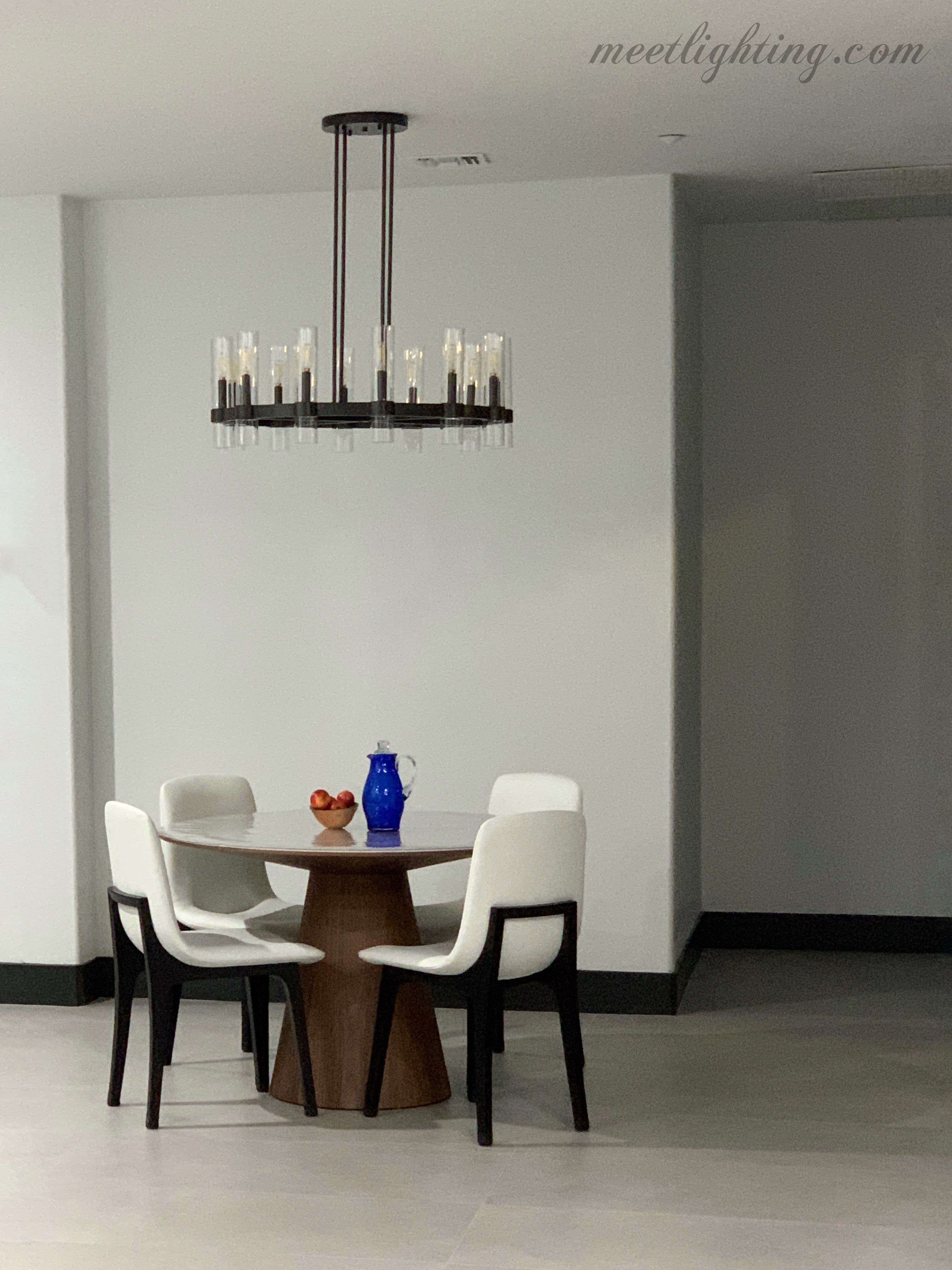 Ravelle Art Blown Glass Round Chandelier 60" Over Dining Table-MEET LIGHTING