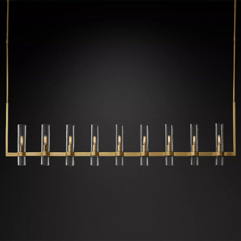 Ravelle Linear Chandelier Art Blown Glass 71"-MEET LIGHTING