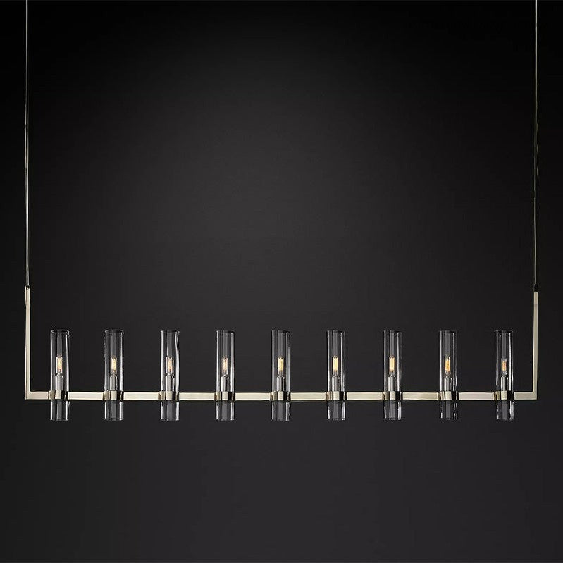 Ravelle Linear Chandelier Art Blown Glass 71"-MEET LIGHTING