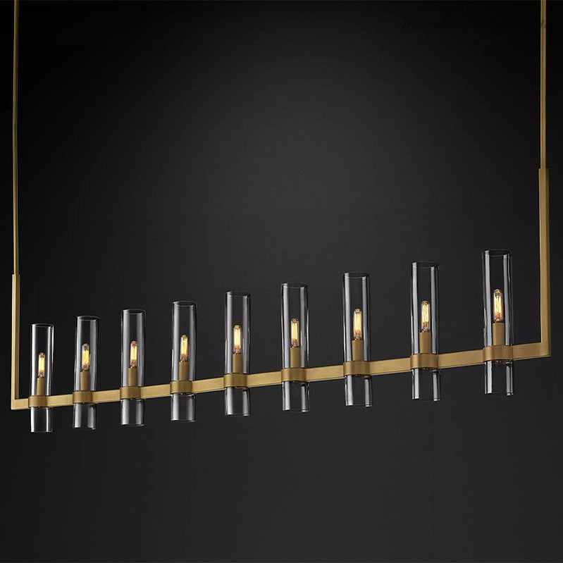 Ravelle Linear Chandelier Art Blown Glass 71"-MEET LIGHTING