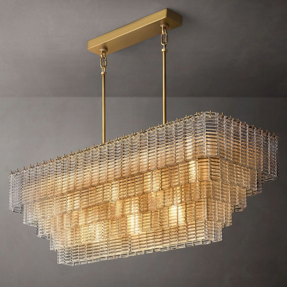 Siren Clear Glass Rectangle Chandelier 59"