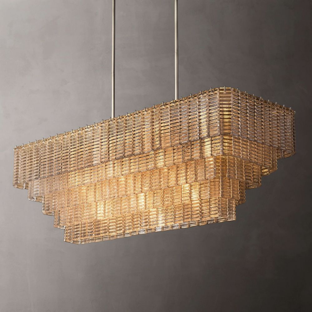 Siren Clear Glass Rectangle Chandelier 59"