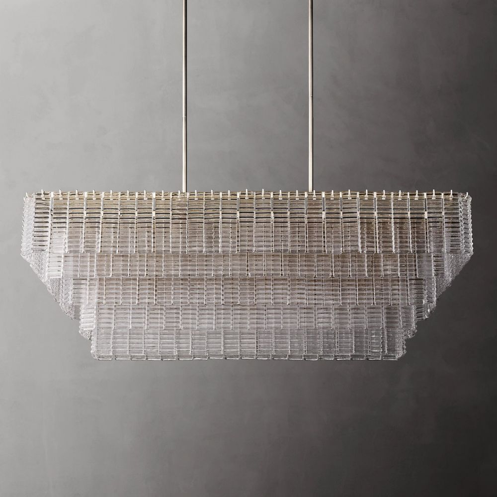 Siren Clear Glass Rectangle Chandelier 59"