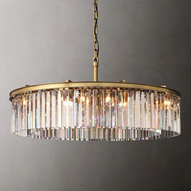 Rhys Crystal Odeom Round Chandelier 43"-MEET LIGHTING