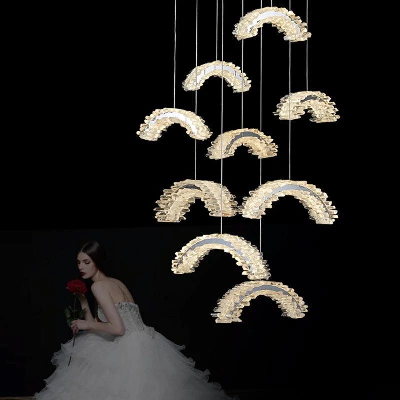 Rose Rock Crystal Chandelier Contemporary Chandelier Office-MEET LIGHTING