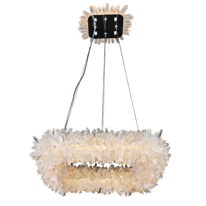 Rose Square Rock Crysta Chandelier Modern Lighting Fixture-MEET LIGHTING
