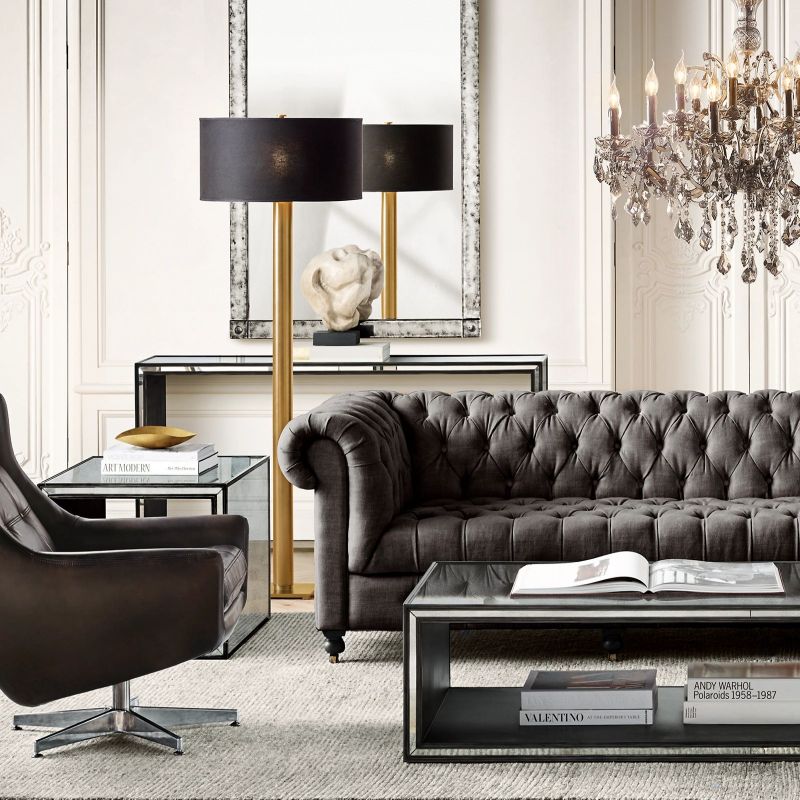 Rococo Iron & Crystal Round Chandelier 40"-MEET LIGHTING