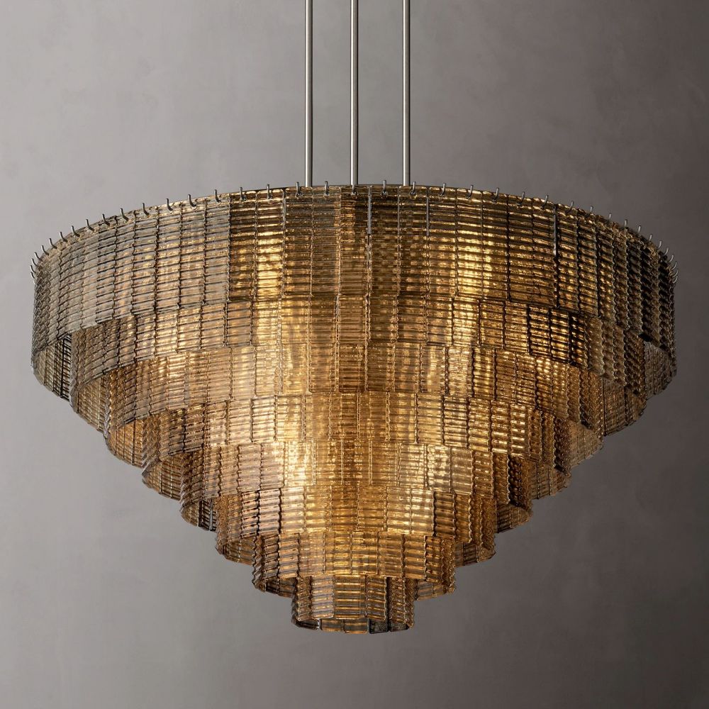 Siren Smoke Glass Round Chandelier 52"