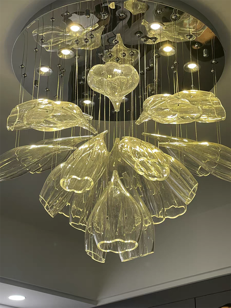 Light Luxury Art Design Petal-like Glass Chandeliers-MEET LIGHTING