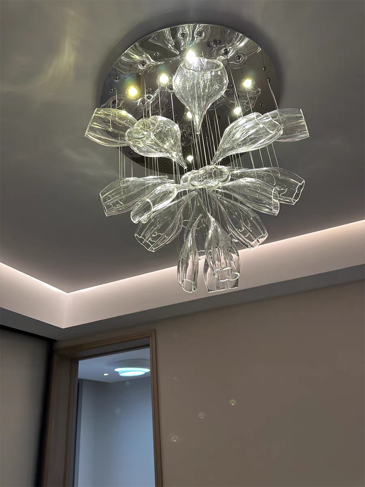 Light Luxury Art Design Petal-like Glass Chandeliers-MEET LIGHTING