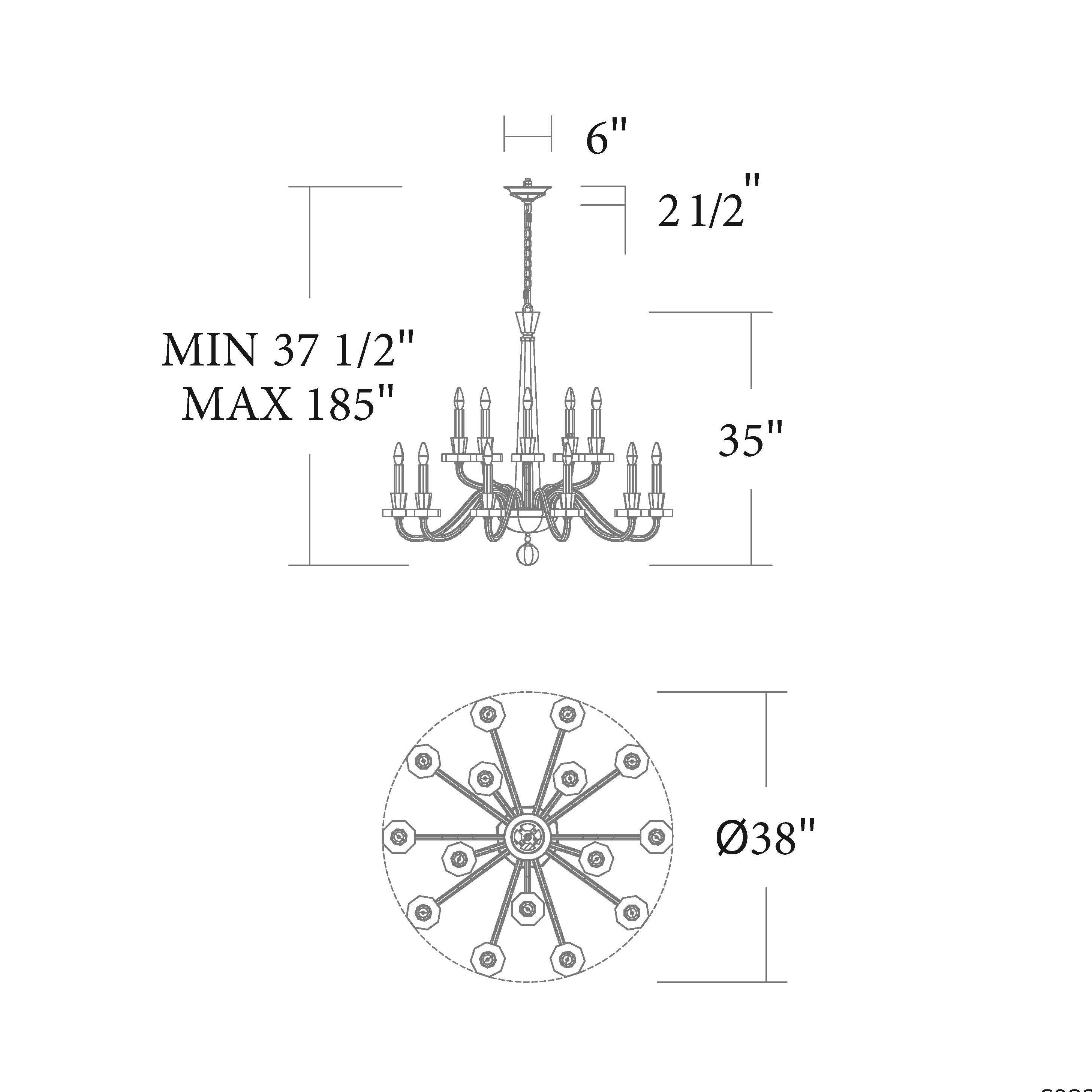 Meet Crystal Amadeus 15-lt 38" Chandelier