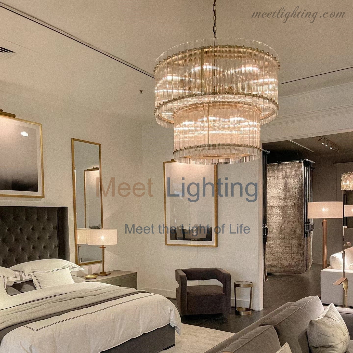 San Marco 2-tier Luxury Round Chandelier 37"-MEET LIGHTING