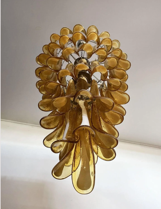 Murano Chandelier – 83 petals – Caramel