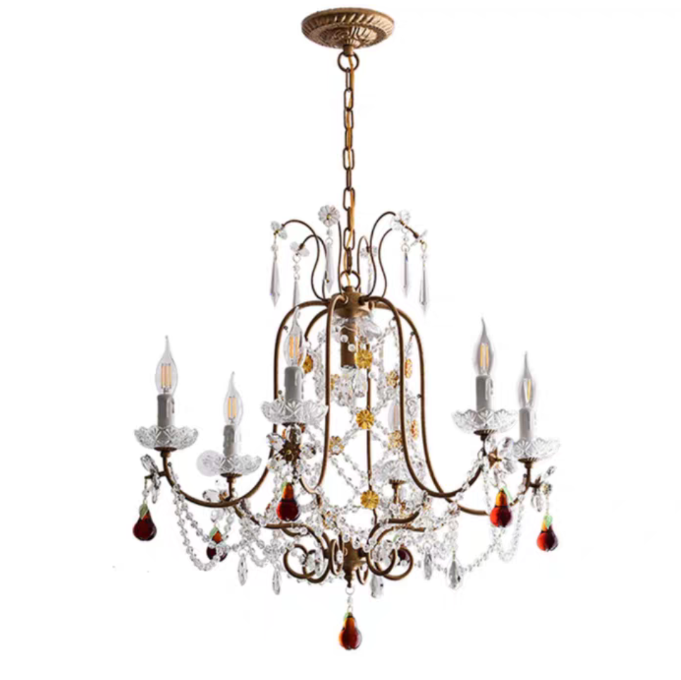 Ornate French Antique Crystal Ceiling Chandelier-MEET LIGHTING