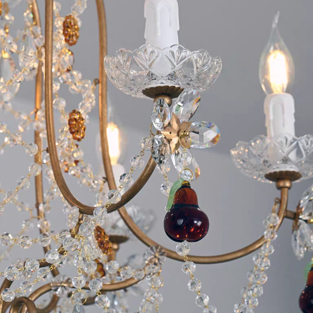 Ornate French Antique Crystal Ceiling Chandelier-MEET LIGHTING