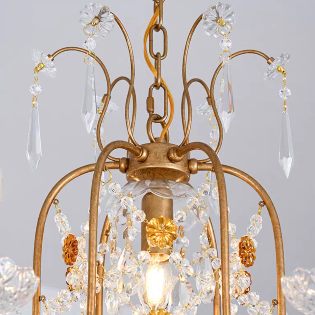 Ornate French Antique Crystal Ceiling Chandelier-MEET LIGHTING