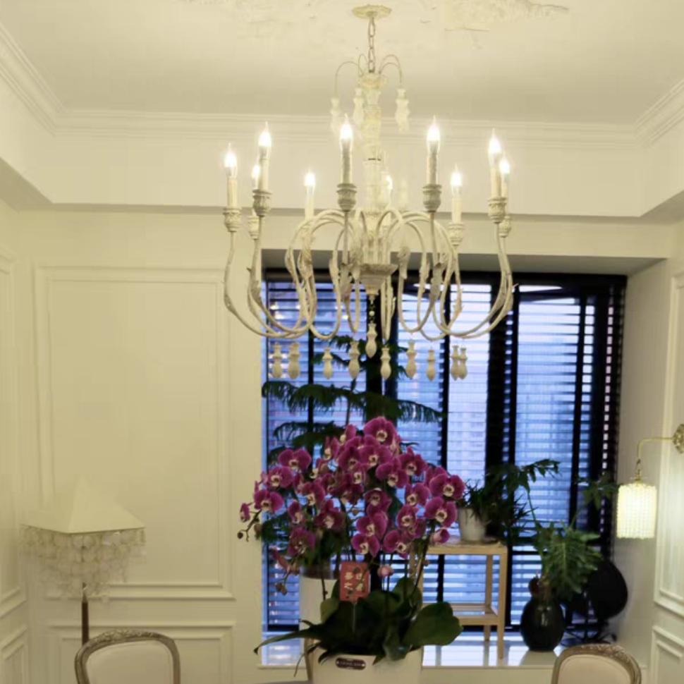 French Vintage Candle Chandelier for Living Room/Bedroom-MEET LIGHTING