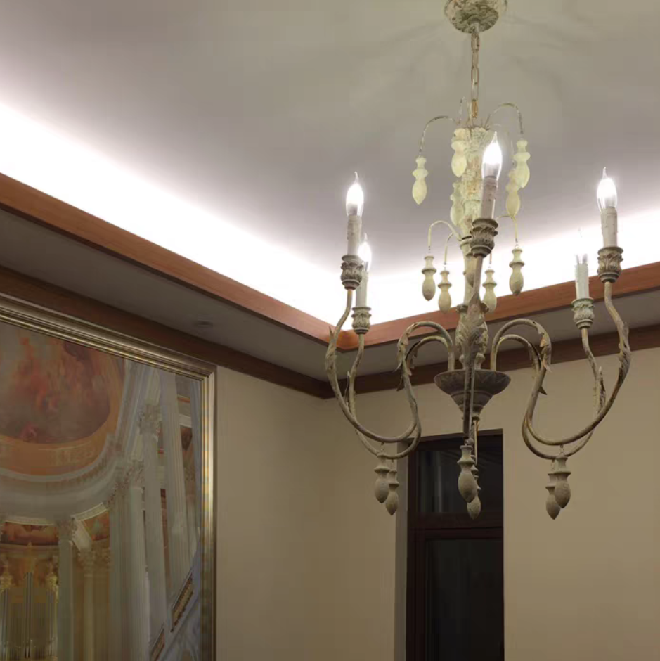 French Vintage Candle Chandelier for Living Room/Bedroom-MEET LIGHTING