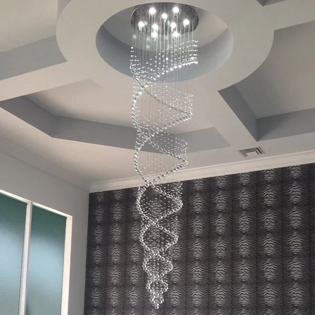 New Trend Spiral Crystal Chandelier For Staircase-MEET LIGHTING