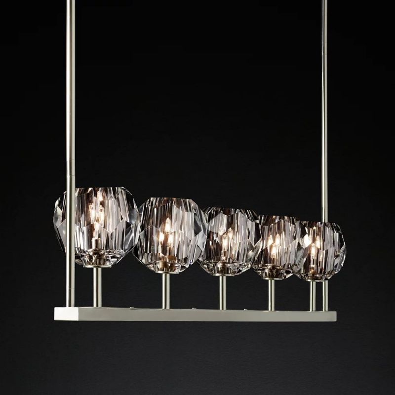 Boule Glass Linear Chandelier 48"