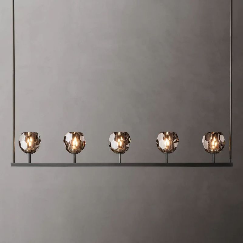 Boule Glass Linear Chandelier 48"