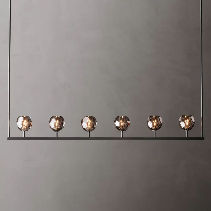 Boule Glass Linear Chandelier 60"