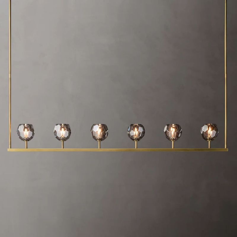 Boule Glass Linear Chandelier 60"