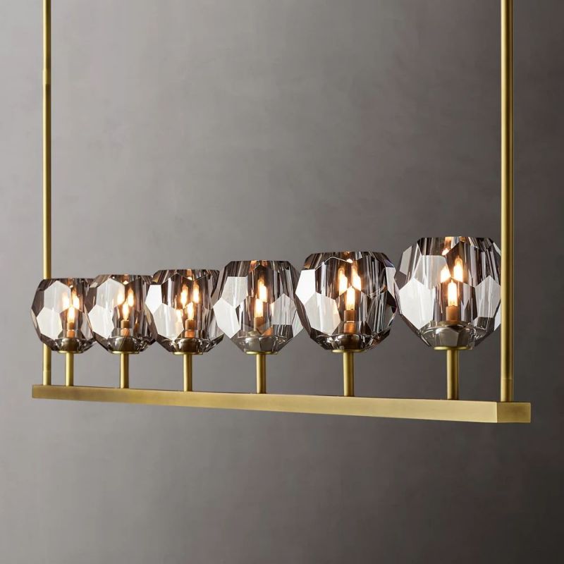 Boule Glass Linear Chandelier 60"
