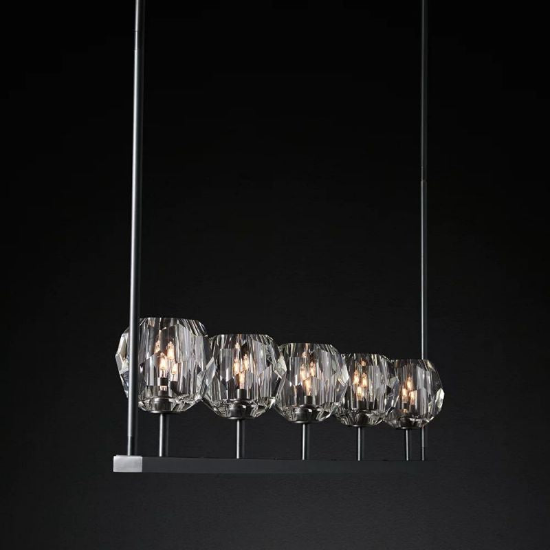 Boule Glass Linear Chandelier 48"
