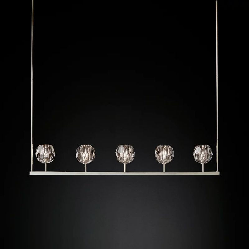 Boule Glass Linear Chandelier 48"