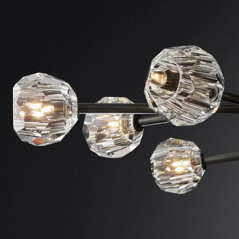 Boule Glass Oval Chandelier 72"