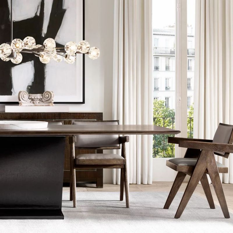 Boule Glass Oval Chandelier 72"