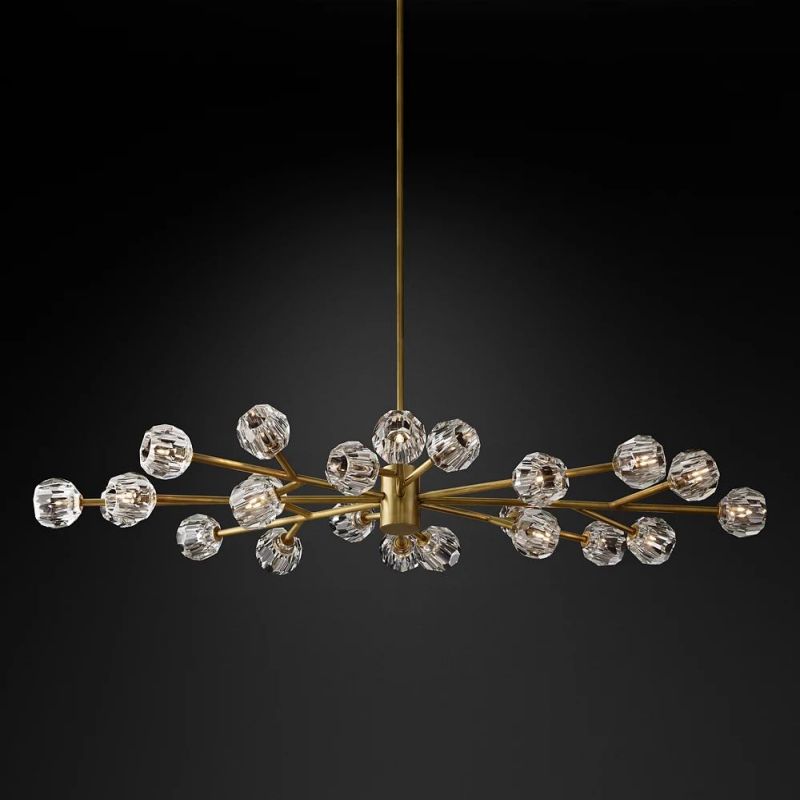 Boule Glass Oval Chandelier 72"