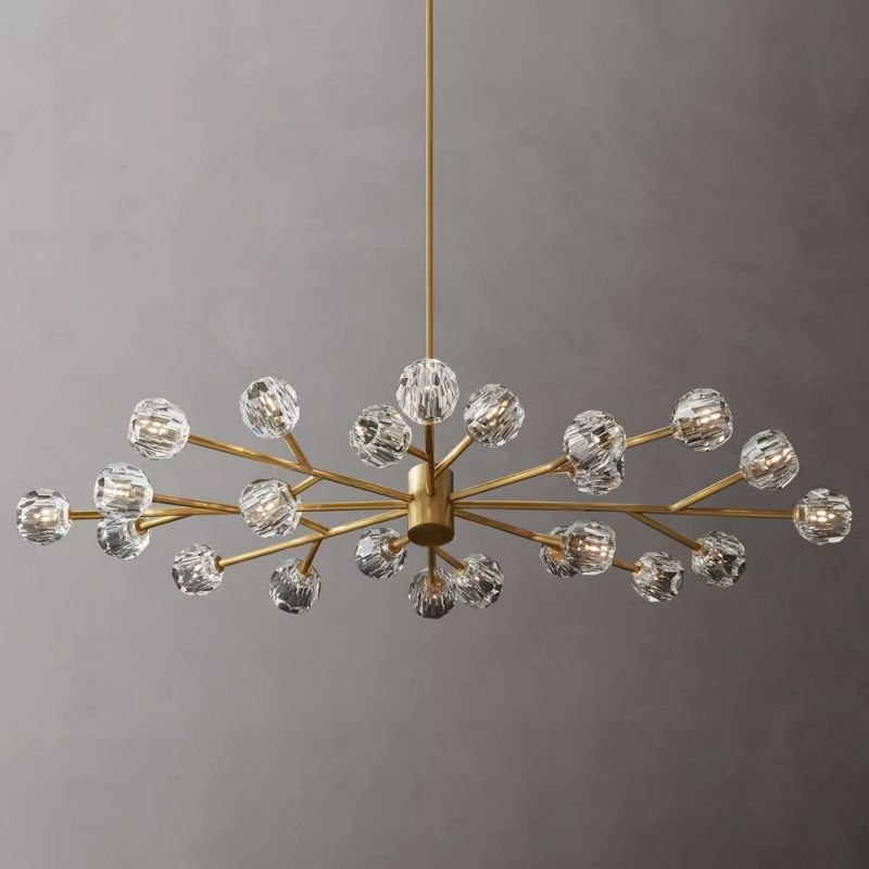 Boule Glass Oval Chandelier 72"