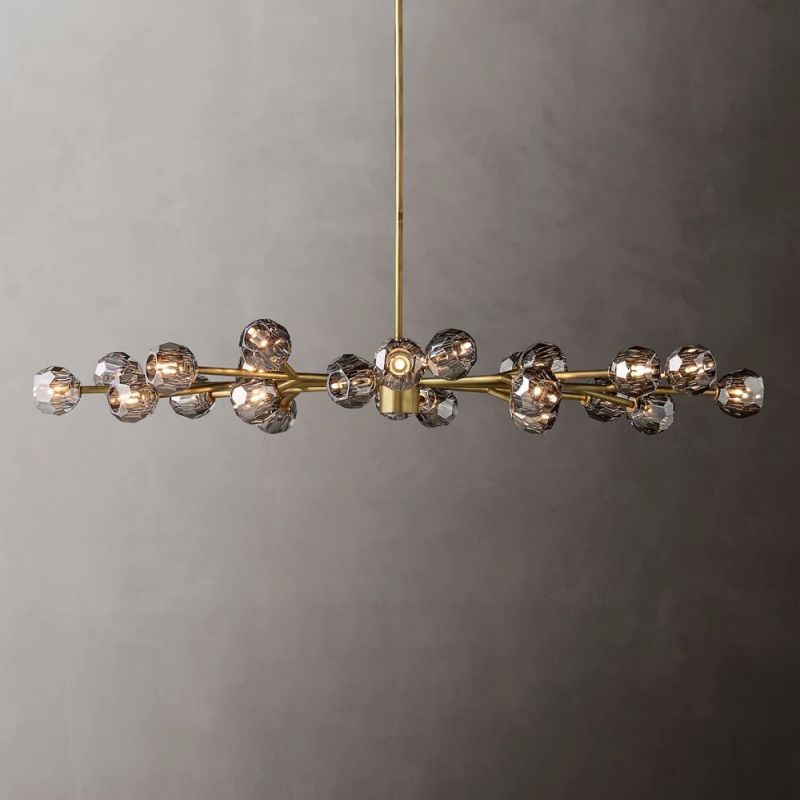 Boule Glass Oval Chandelier 72"