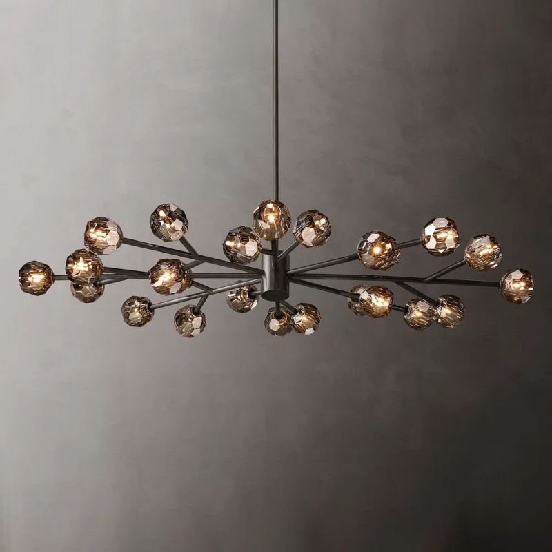 Boule Glass Oval Chandelier 72"