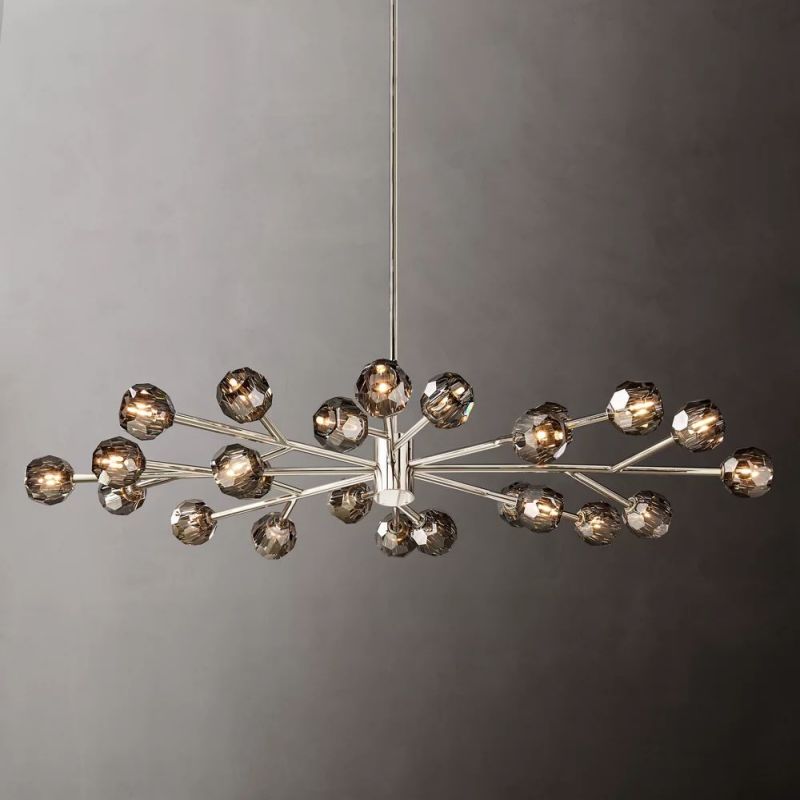Boule Glass Oval Chandelier 72"