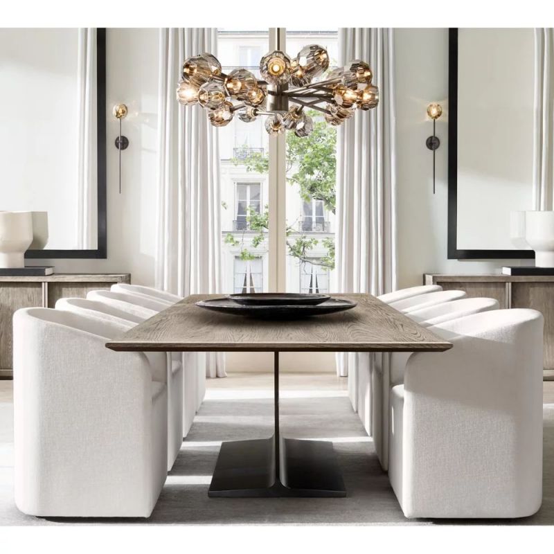 Boule Glass Round Chandelier 36"